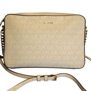 Michael Kors Small‎ Crossbody White Canvas Bag